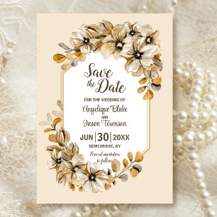 Rustic Autumn Floral Wedding Save The Date
