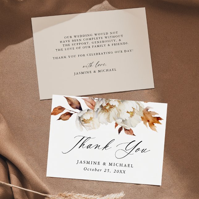 Rustic Autumn Floral Wedding Thank You (Creator Uploaded)
