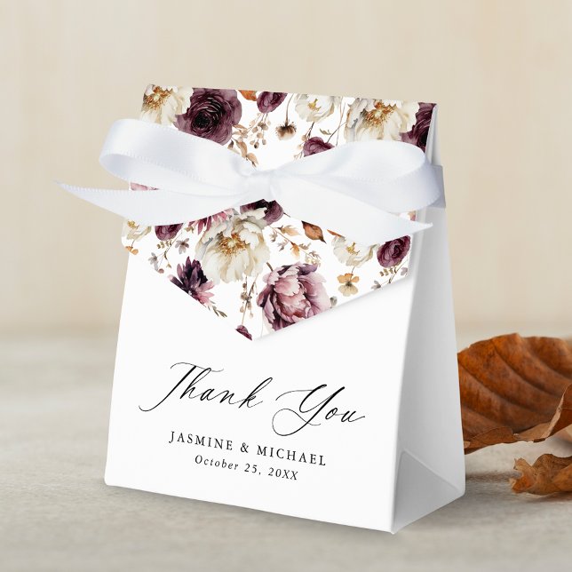 Rustic Autumn Floral Wedding Thank You Favor Box (Creator Uploaded)