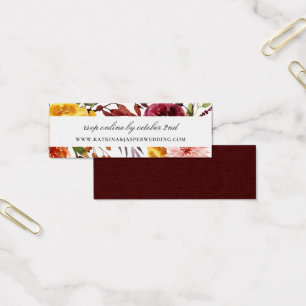 Rustic Autumn Floral Wedding Website RSVP