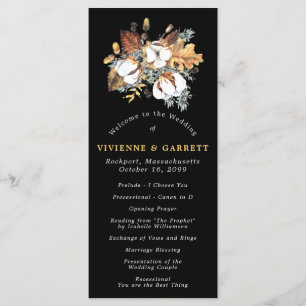 Rustic Autumn Flowers DIY Wedding Program