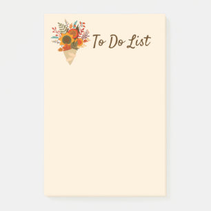 Rustic Autumn Flowers Post-it Notes