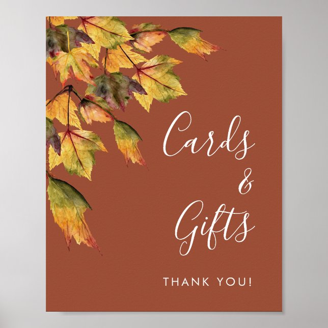 Rustic Autumn Foliage Fall Wedding Cards & Gifts Poster (Creator Uploaded)