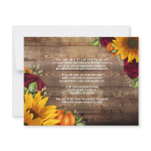Rustic Autumn Foliage Mariage Détails Carte