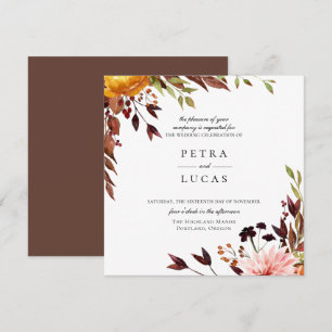 Rustic Autumn Forest Botanical Wedding Invitation