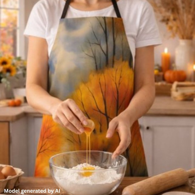 Rustic Autumn Forest - Fall Watercolor  Apron (Creator Uploaded)