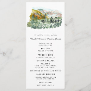 Rustic Autumn Forest Wedding Ceremony Program