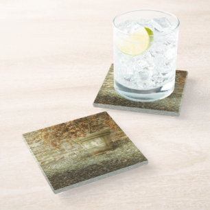 Rustic Autumn Garden Glass Coaster