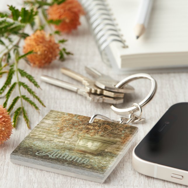 Rustic Autumn Garden Keychain (Front Right)