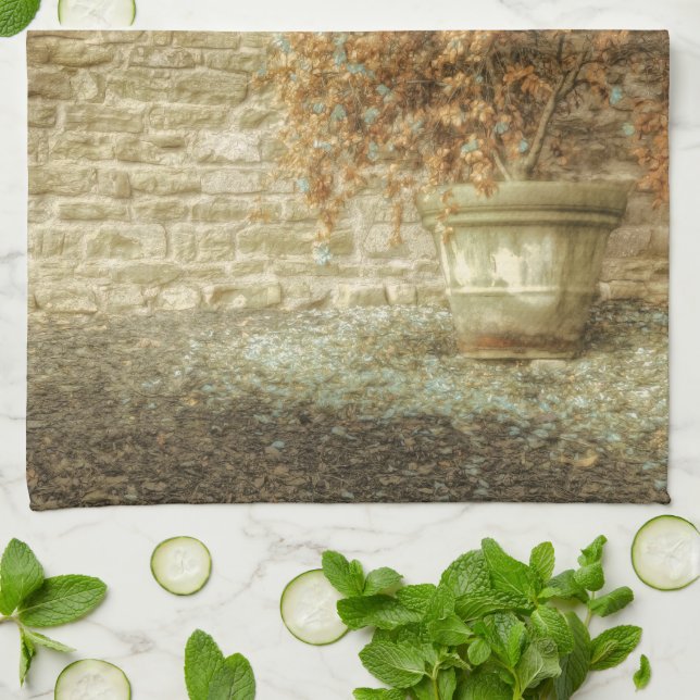 Rustic Autumn Garden Kitchen Towel (Folded)