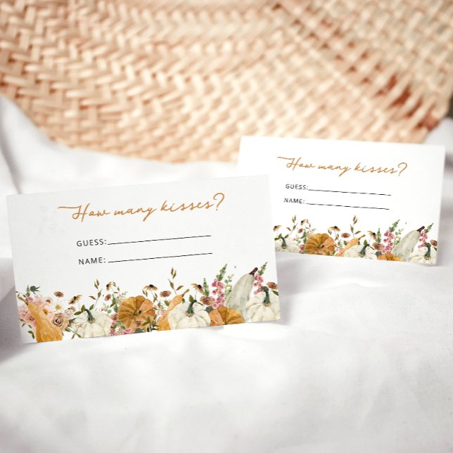 Rustic Autumn Guess How Many Kisses Enclosure Card (Creator Uploaded)