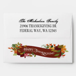 Rustic Autumn Happy Thanksgiving Envelope