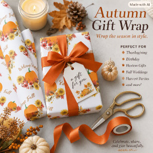 Rustic Autumn Harvest Fall Season   Wrapping Paper