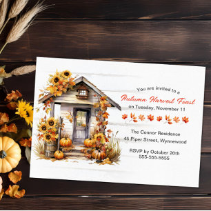 Rustic Autumn Harvest Feast Invitation