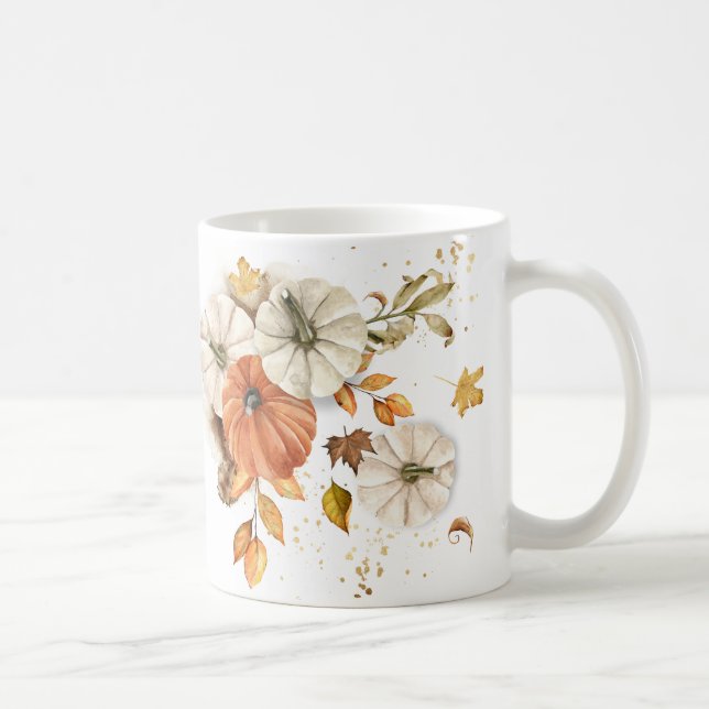 Rustic Autumn Harvest Pumpkin Coffee Mug (Right)