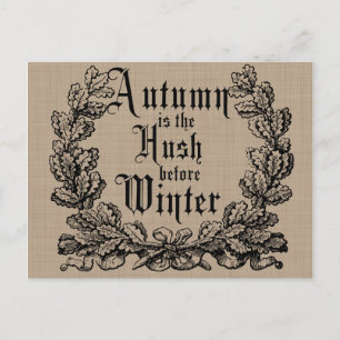 Rustic Autumn Harvest Sayings Postcard