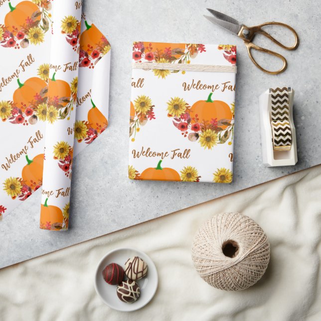 Rustic Autumn Harvest / Welcome Fall Craft  Wrapping Paper (Crafts)