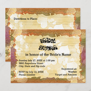 Rustic Autumn Hearts and Frame Image Bridal Shower Invitation