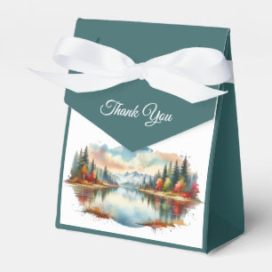 Rustic Autumn Lakeside Forest Wedding Favor Box