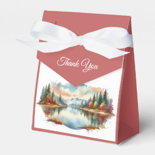 Rustic Autumn Lakeside Forest Wedding Favor Box