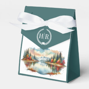Rustic Autumn Lakeside Forest Wedding Favor Box