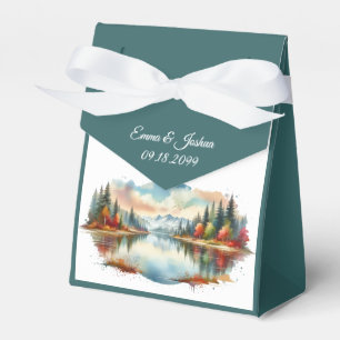  Rustic Autumn Lakeside Forest Wedding Favor Box