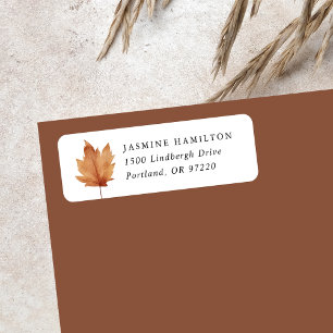 Rustic Autumn Leaf Return Address