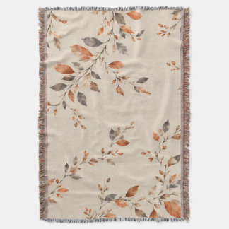 Rustic Autumn Leaves Accent Pillow Throw Blanket