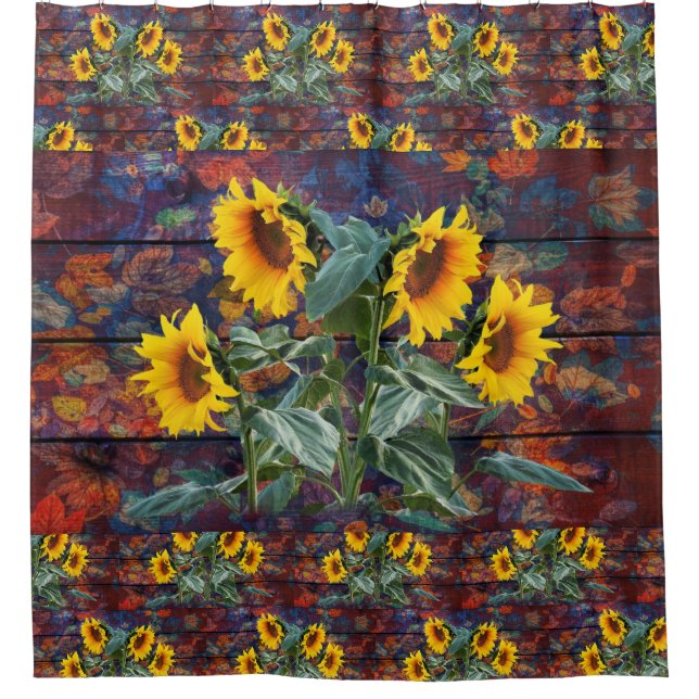 Rustic Autumn Leaves and Sunflowers (Front)