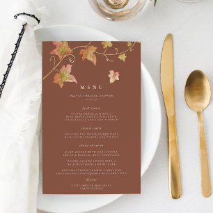 Rustic Autumn Leaves Fall Event Menu