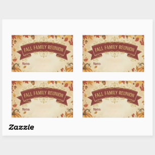 Rustic Autumn Leaves Fall Family Reunion Sticker