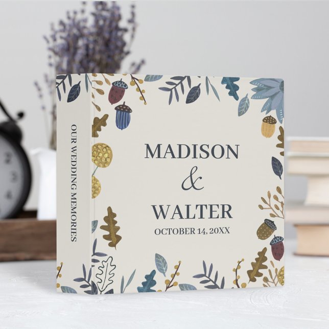 Rustic autumn leaves fall wedding table number nap binder (Creator Uploaded)