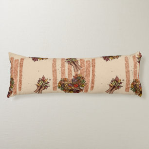 Rustic Autumn Leaves Heart Pattern – Fall Vibes Body Pillow