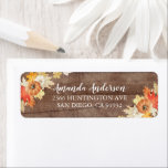 Rustic autumn Leaves Pumpkins Bridal Shower Labels<br><div class="desc">Beautiful watercolor autumn leaf  with pumpkins rustic wood bridal shower return address label.   Visit our shop to view  our fall leaves & pumpkin collection.</div>