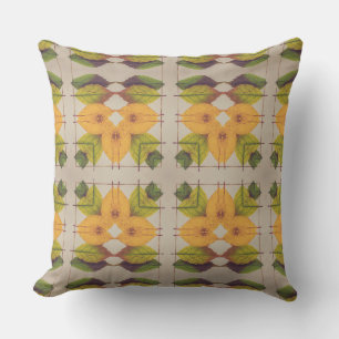 Rustic Autumn Leaves Throw Pillow
