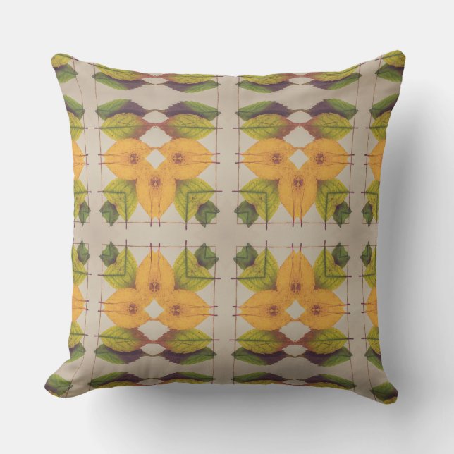 Rustic Autumn Leaves  Throw Pillow (Front)