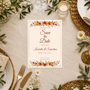 Rustic Autumn Leaves Wedding Save The Date