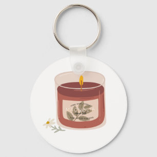 Rustic Autumn Magnolia Candle  Keychain