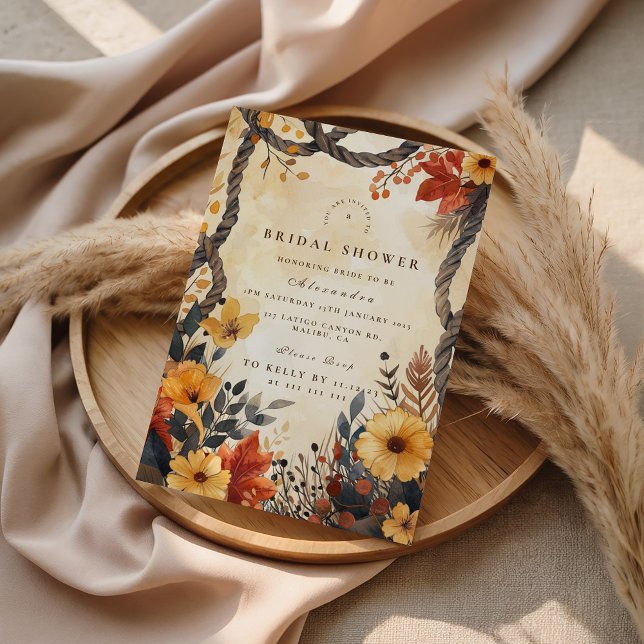 Rustic Autumn Meadow Bridal Shower Invitation (Creator Uploaded)