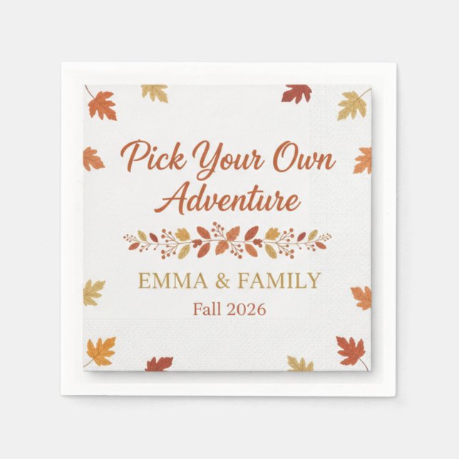 Rustic Autumn Orchard Apple Picking Picnic Napkins (Front)