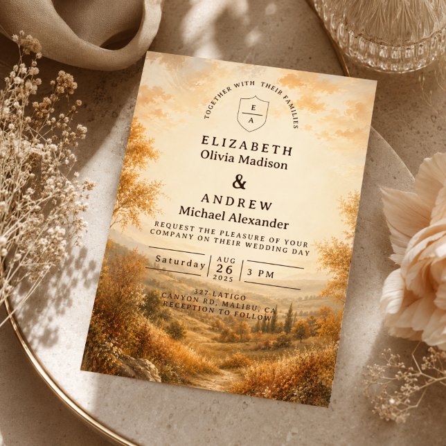 Rustic Autumn Outdoor Wedding Invitation (Creator Uploaded)