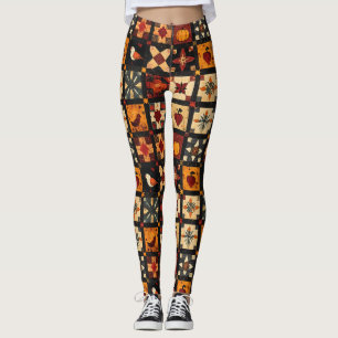 Rustic Autumn Patchwork Quilt Pattern   Farmhouse Leggings