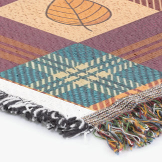 Rustic Autumn Plaid Throw Blanket – Cozy Fall Leav