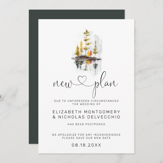 Rustic Autumn | Postponed Wedding Announcement (Front/Back)