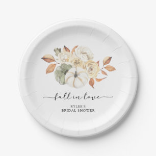 Rustic Autumn Pumpkin Bridal Shower Paper Plate