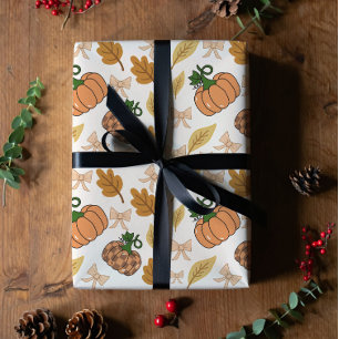 Rustic Autumn Pumpkin Wrapping Paper