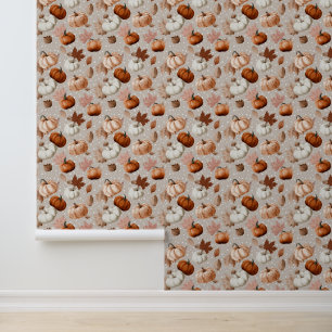 Rustic Autumn Pumpkins & Fall Leaves (2) Wallpaper
