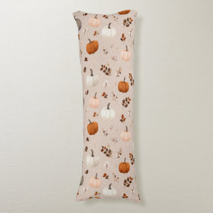 Rustic Autumn Pumpkins & Fall Leaves Body Pillow