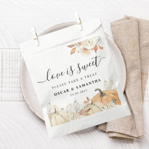 Rustic Autumn Pumpkins & Flowers  Favour Bag