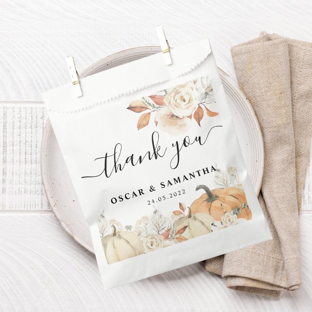 Rustic Autumn Pumpkins & Flowers  Favour Bag (Creator Uploaded)
